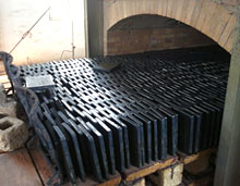 cast basalt tile out of kiln